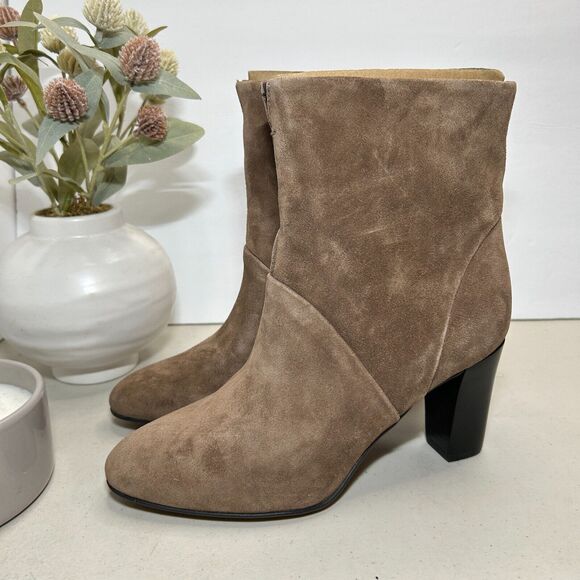 Franco Sarto L-Pia Block Heel Dressy Suede Ankle Boot Taupe Women's 6 M NWOB - Picture 4 of 12